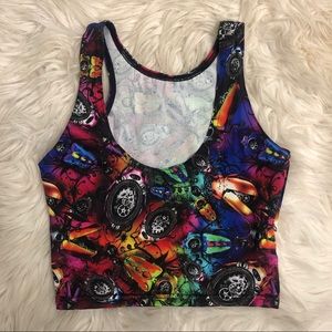 Black Milk XS Bugs on Acid Reversible Crop Top